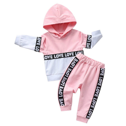 Baby Girl 2pc Winter Love Hoodie Tracksuit - Tracksuit - PatPat - Mad Fly Essentials