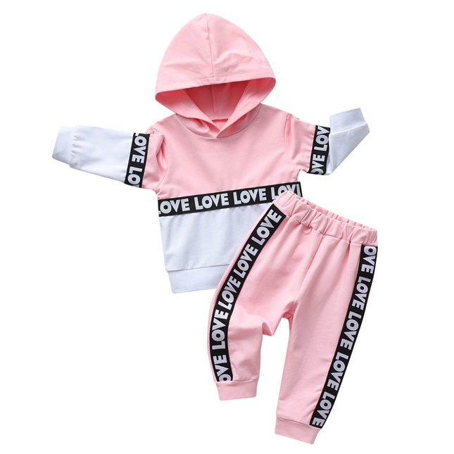 Baby Girl 2pc Winter Love Hoodie Tracksuit - Tracksuit - PatPat - Mad Fly Essentials