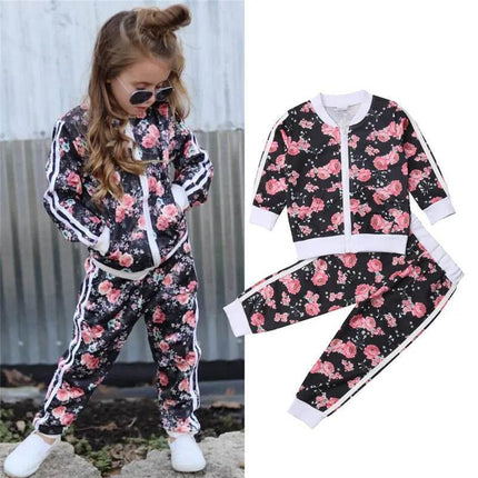 Baby Girl 3-7Y Floral Tracksuit Set - Mad Fly Essentials