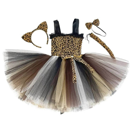 Baby Girl 3D Leopard Tutu Dress Costume Set - Costume Set - DUTRIEUX - Mad Fly Essentials
