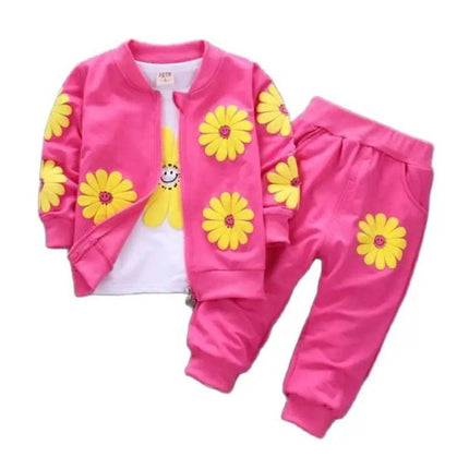 Animal Floral Pink Girl Tracksuit Sets - Mad Fly Essentials