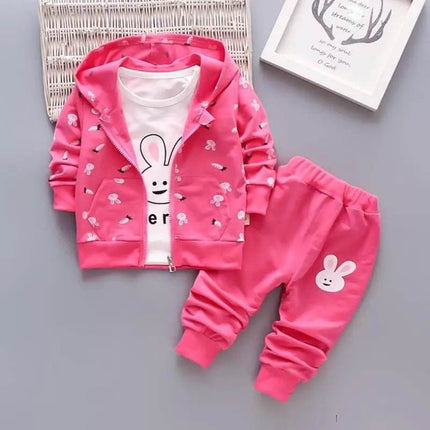 Animal Floral Pink Girl Tracksuit Sets - Mad Fly Essentials
