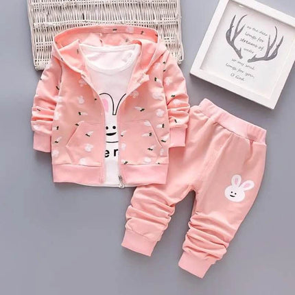 Animal Floral Pink Girl Tracksuit Sets - Mad Fly Essentials