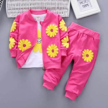 Animal Floral Pink Girl Tracksuit Sets - Mad Fly Essentials