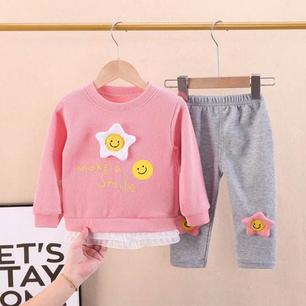 Animal Floral Pink Girl Tracksuit Sets - Mad Fly Essentials