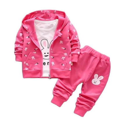 Animal Floral Pink Girl Tracksuit Sets - Mad Fly Essentials