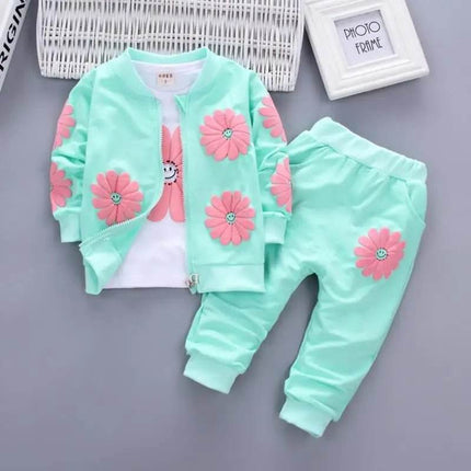 Animal Floral Pink Girl Tracksuit Sets - Mad Fly Essentials