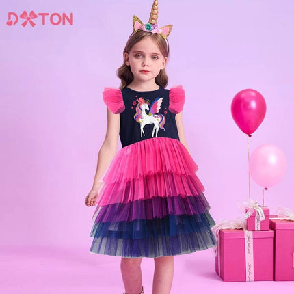 Baby Girl Bohemian Unicorn Gradient Princess Dress - Princess Dress - ollobebe - Mad Fly Essentials