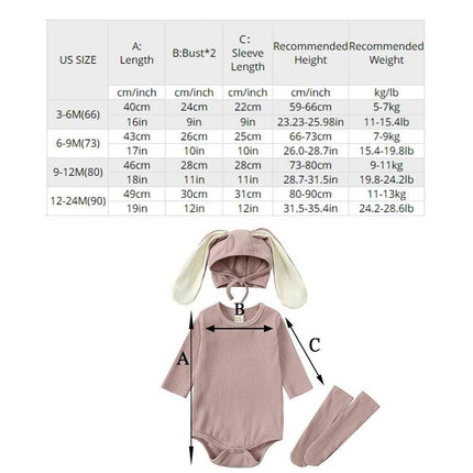 Girl Bunny 3pc Jumpsuit Hoodies Set Baby Romper - Baby Romper - Chivry - Mad Fly Essentials