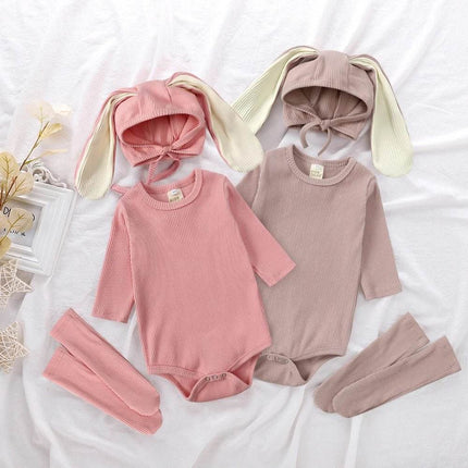 Girl Bunny 3pc Jumpsuit Set Baby Romper - Mad Fly Essentials