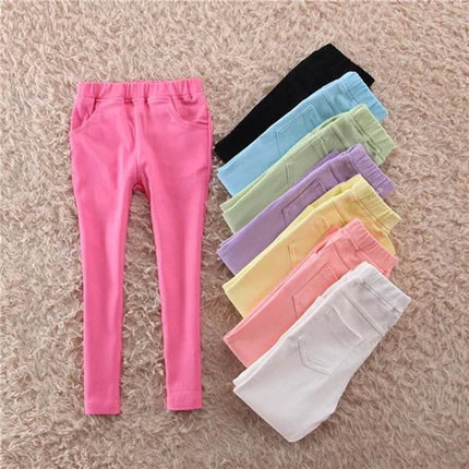 Baby Girl Denim Pastel Color Leggings - Leggings - HIBISCUSARA - Mad Fly Essentials