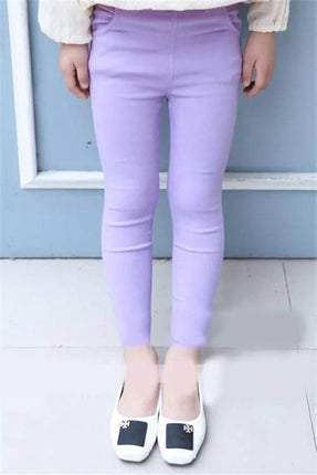 Baby Girl Denim Pastel Color Leggings - Leggings - HIBISCUSARA - Mad Fly Essentials