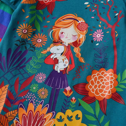 Baby Girl Floral Cartoon Long Rainbow Top Sweater - Sweater - DXTON - Mad Fly Essentials