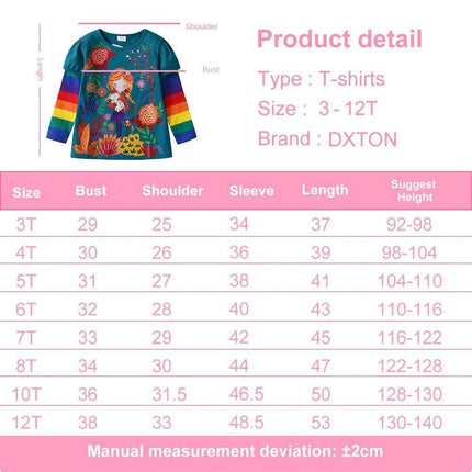 Baby Girl Floral Cartoon Long Rainbow Top Sweater - Sweater - DXTON - Mad Fly Essentials