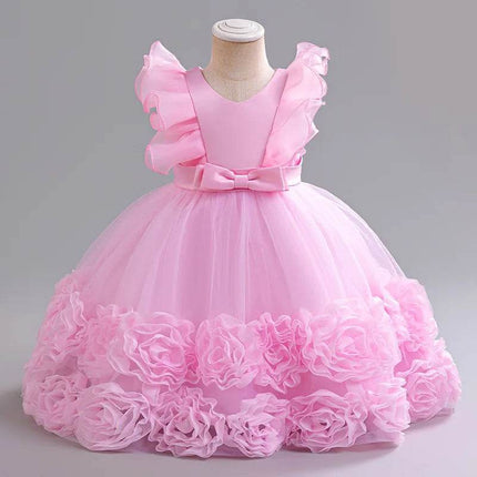 Baby Girl Flower Baptism Tutu Birthday Party Dress - Party Dress - Emmababy - Mad Fly Essentials