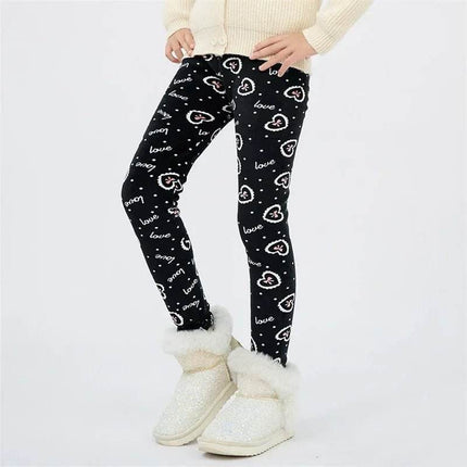 Baby Girl Heart Star Velvet Fitness Leggings - Fitness Leggings - Sonkpuel - Mad Fly Essentials