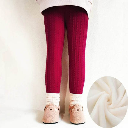 Baby Girl Knitted Solid Leggings - Leggings - LJMOFA - Mad Fly Essentials