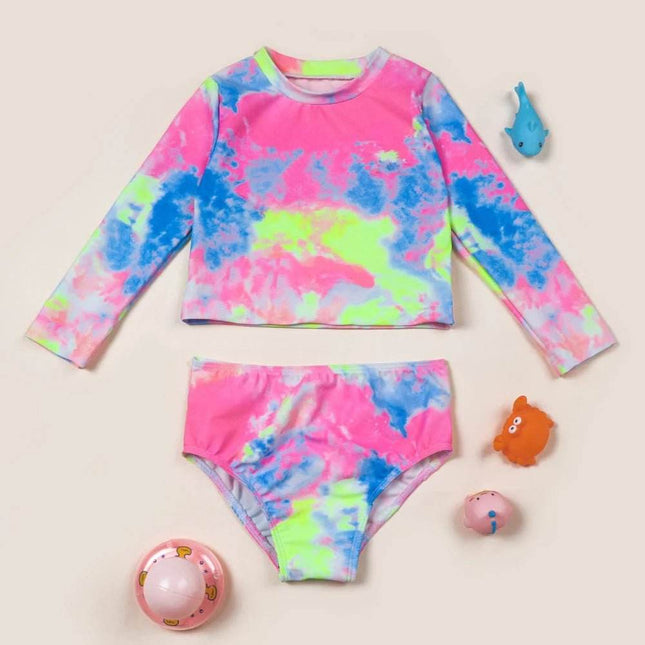 Baby Girl Long 2pc Tie-Dye Swimwear Set - Mad Fly Essentials