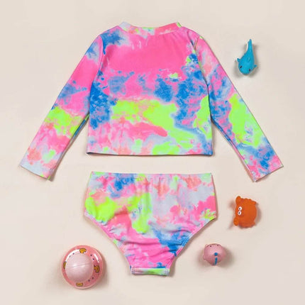 Baby Girl Long 2pc Tie - Dye Swimwear Set - Swimwear Set - Baby Essentials - Mad Fly Essentials