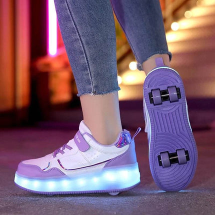 Baby Girl Pink Purple Summer Skate Sneakers Kids LED Shoes - Kids LED Shoes - EALSQN - Mad Fly Essentials