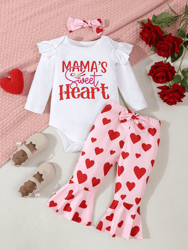 Baby Girl Newborn Daddy Love Heart Clothing Set - Clothing Set - ABreeze - Mad Fly Essentials