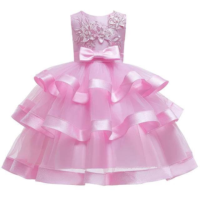 Baby Girl Pink Cake Wedding Dress - Mad Fly Essentials