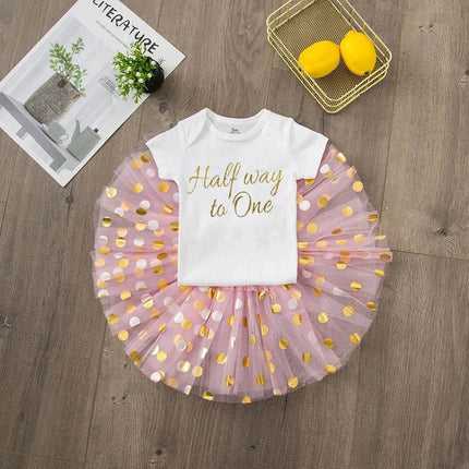 Baby Girl Pink Gold Tutu Skirt - Mad Fly Essentials