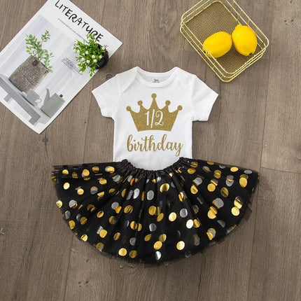 Baby Girl Pink Gold Skirt Tutu Dress - Tutu Dress - Baby J - Mad Fly Essentials