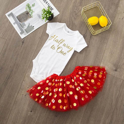 Baby Girl Pink Gold Skirt Tutu Dress - Tutu Dress - Baby J - Mad Fly Essentials