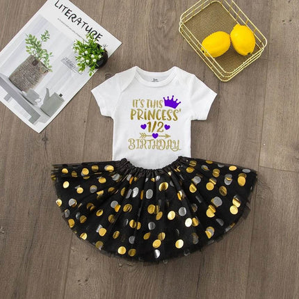 Baby Girl Pink Gold Skirt Tutu Dress - Tutu Dress - Baby J - Mad Fly Essentials