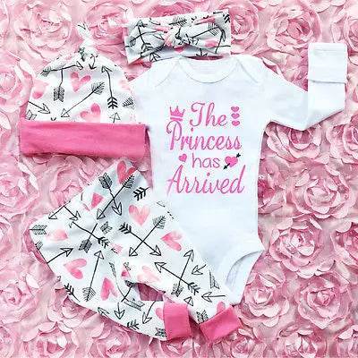 Baby Girl Princess Has Arrived Romper Outfit Set - Outfit Set - Bibihou - Mad Fly Essentials