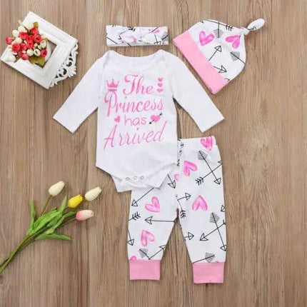 Baby Girl Princess Has Arrived Romper Outfit Set - Outfit Set - Bibihou - Mad Fly Essentials