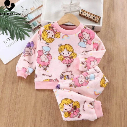 Baby Girl Cartoon Princess Sleepwear Pajama Set - Mad Fly Essentials