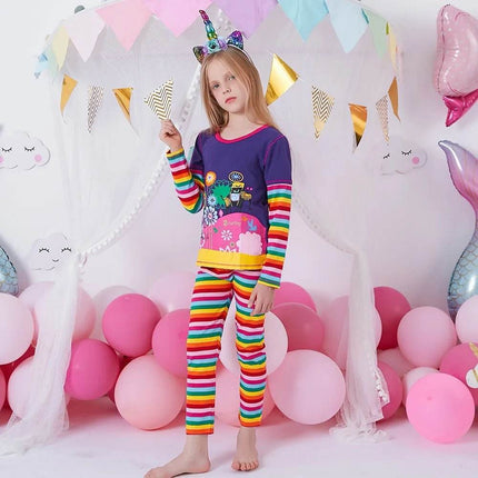 Baby Girl Rainbow 2 - 8Y Striped Leggings - Leggings - DXTON - Mad Fly Essentials