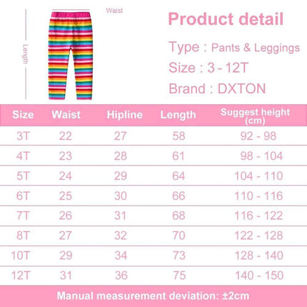 Baby Girl Rainbow 2 - 8Y Striped Leggings - Leggings - DXTON - Mad Fly Essentials