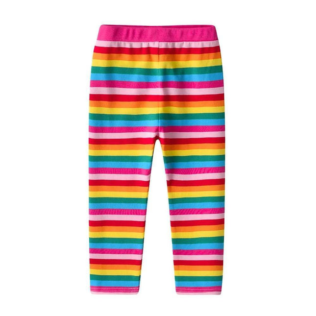 Baby Girl Rainbow 2 - 8Y Striped Leggings - Leggings - DXTON - Mad Fly Essentials