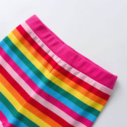 Baby Girl Rainbow 2 - 8Y Striped Leggings - Leggings - DXTON - Mad Fly Essentials