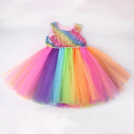 Baby Girl Rainbow Sequin Princess Dress - Princess Dress - HJTT - Mad Fly Essentials