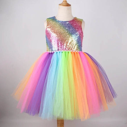 Baby Girl Rainbow Sequin Princess Dress - Princess Dress - HJTT - Mad Fly Essentials