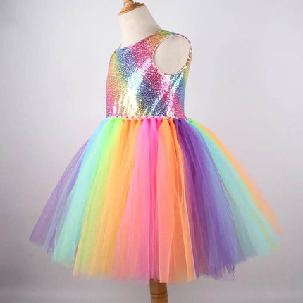 Baby Girl Rainbow Sequin Princess Dress - Princess Dress - HJTT - Mad Fly Essentials