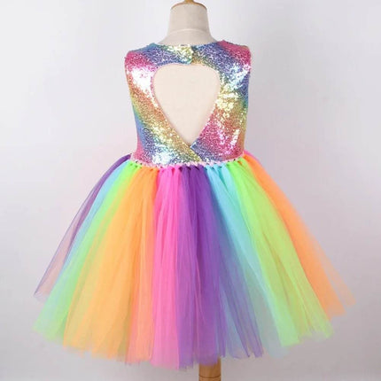 Baby Girl Rainbow Sequin Princess Dress - Princess Dress - HJTT - Mad Fly Essentials