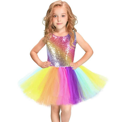 Baby Girl Rainbow Sequin Princess Dress - Princess Dress - HJTT - Mad Fly Essentials
