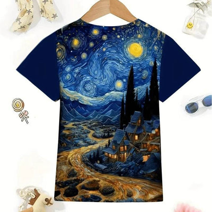 Baby Girl Van Gogh Starry Sky 3 - 13Y 3D Shirt - Shirt - Bumeex - Mad Fly Essentials