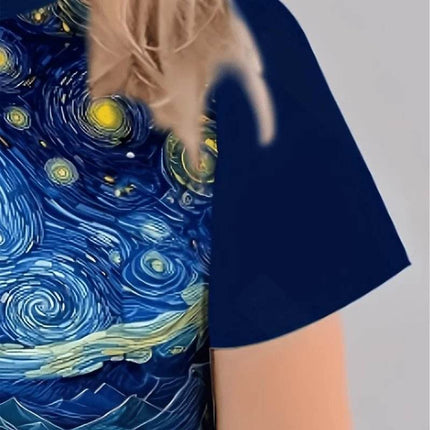 Baby Girl Van Gogh Starry Sky 3 - 13Y 3D Shirt - Shirt - Bumeex - Mad Fly Essentials