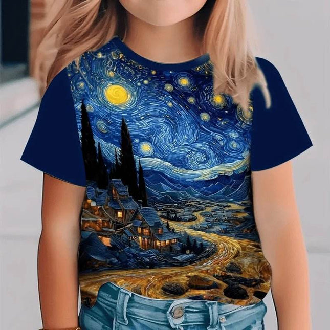 Baby Girl Van Gogh Starry Sky 3D Shirt - Mad Fly Essentials