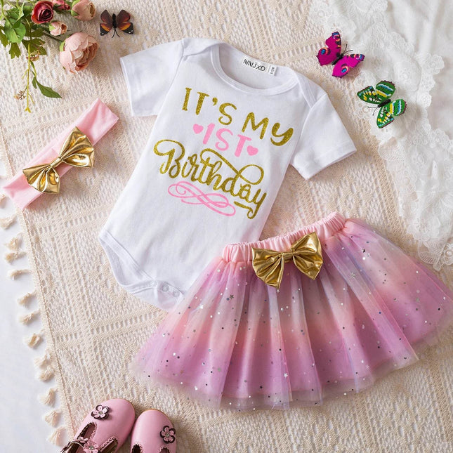 Baby Girl Summer 1st Birthday Party Dress - Party Dress - Baby Essentials - Mad Fly Essentials