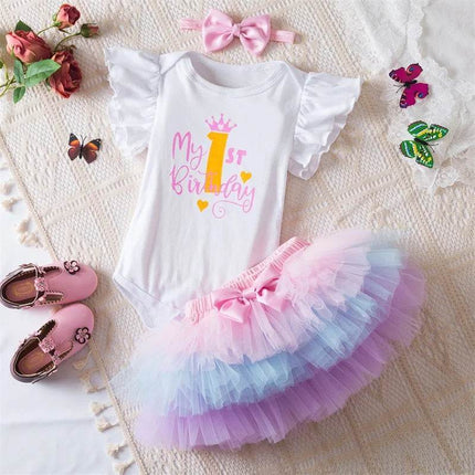Baby Girl Summer 1st Birthday Party Dress - Party Dress - Baby Essentials - Mad Fly Essentials