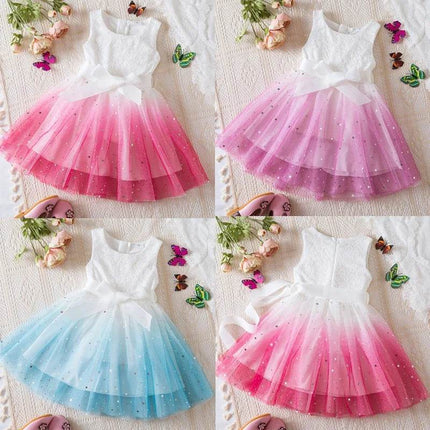 Baby Girl Summer Casual Blue Flower Party Dress - Party Dress - kids Tales - Mad Fly Essentials