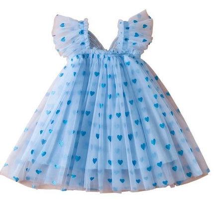Baby Girl Summer Heart Butterfly Birthday Princess Dress - Princess Dress - Superstar Kids - Mad Fly Essentials