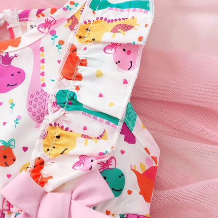 Baby Girl Toddler Little Dinosaur Princess Dress - Princess Dress - Rubby - Mad Fly Essentials